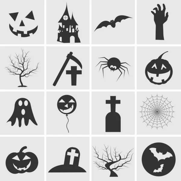 Boldog halloween kollekció, Halloween ikon design háttér, Vector illusztráció. — Stock Vector