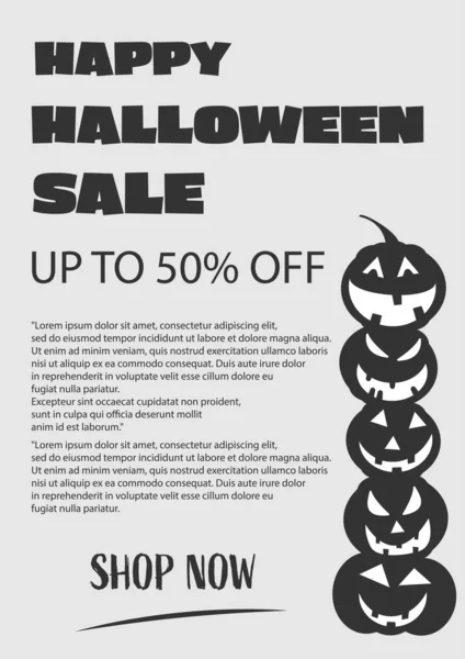 Bannière d'offre spéciale de vente d'Halloween pour le magasinage de vacances, conception de modèle de promotion. Illustration vectorielle . — Image vectorielle