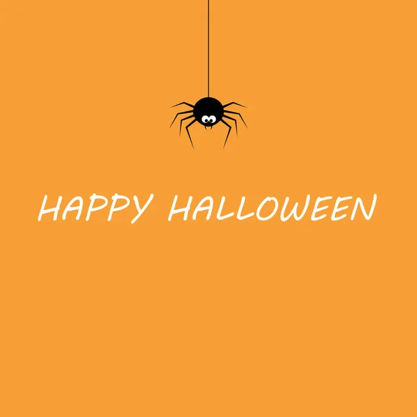 Fröhliches Halloween-Textbanner mit Netzspinne, Urlaubskalligrafie-Poster, Grußkarte, Party-Einladung, Vektorillustration. — Stockvektor