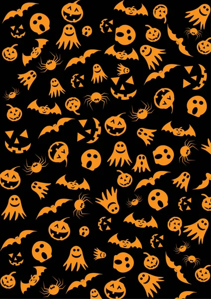 Halloween padrão sem costura festiva. Halloween silhueta ícone design de fundo. Ilustração vetorial . —  Vetores de Stock