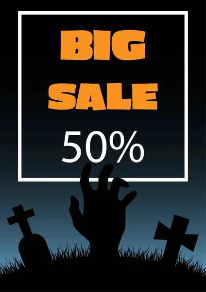 Bannière d'offre spéciale de vente d'Halloween pour le magasinage de vacances, conception de modèle de promotion. Illustration vectorielle . — Image vectorielle