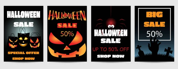 Bannière d'offre spéciale de vente d'Halloween pour le magasinage de vacances, conception de modèle de promotion. Illustration vectorielle . — Image vectorielle