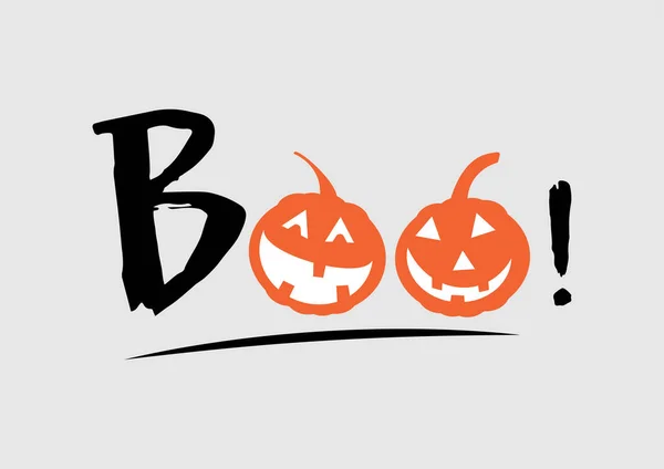 Boo halloween háttér. Ünnepi kalligráfia plakát, üdvözlőlap, party meghívó, Vektor illusztráció. — Stock Vector