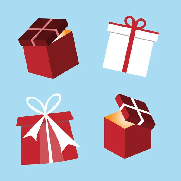 Gift boxes for Birthday, Christmas and new year. Vector illustration. — Stock Vector