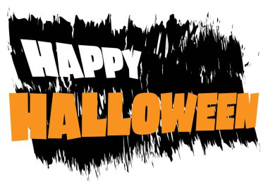 Mutlu Cadılar Bayramı yazılı afişleri, Tatil el yazısı posteri, tebrik kartı, parti davetiyesi, Vektör illüstrasyonu.