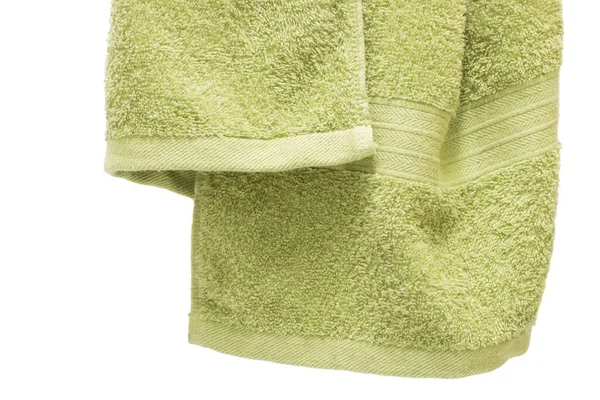 Green Body Towel Isolated White Background — Stock Photo, Image