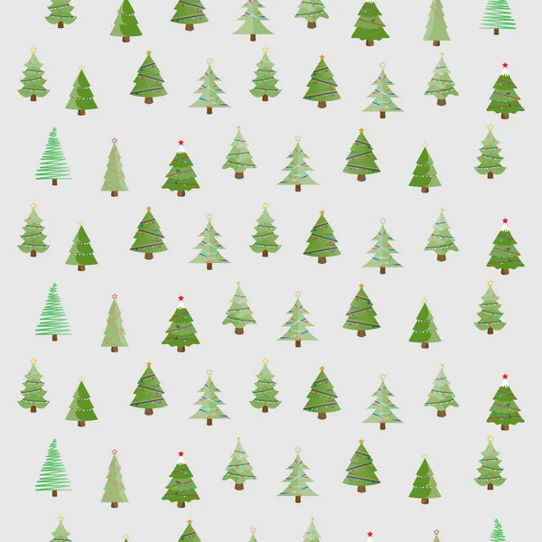 Christmas Tree Seamless Pattern Winter Holiday Decoration Christmas Trees Background — Stock Vector
