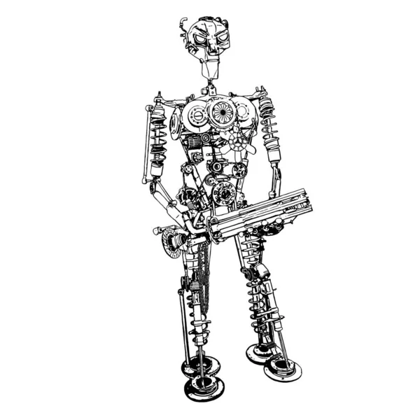 Piezas Repuesto Del Coche Forma Robot — Archivo Imágenes Vectoriales