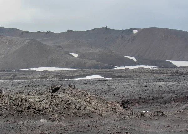 Vulkanblick Auf Lavafeld Mit Kleinen Felsen Und Asche Der Askja — Stockfoto