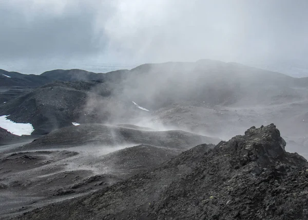 Vista Espectacular Las Montañas Volcánicas Humeantes Día Verano Kverkfjoll Parte — Foto de Stock