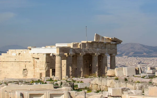 Les Ruines Ancienne Acropole Athènes Bâtiments Anciens Architecturaux Historiques Dans — Photo
