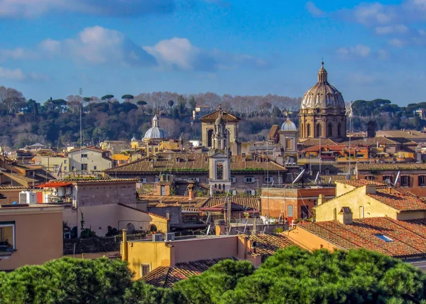 Vista Ciudad Con Monumentos Ruinas Históricas Roma Soleado Día Primavera — Foto de Stock