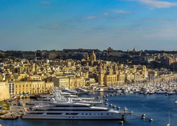 Nádherný Výhled Horních Barrakka Gardens Valletta Malta Evropa — Stock fotografie