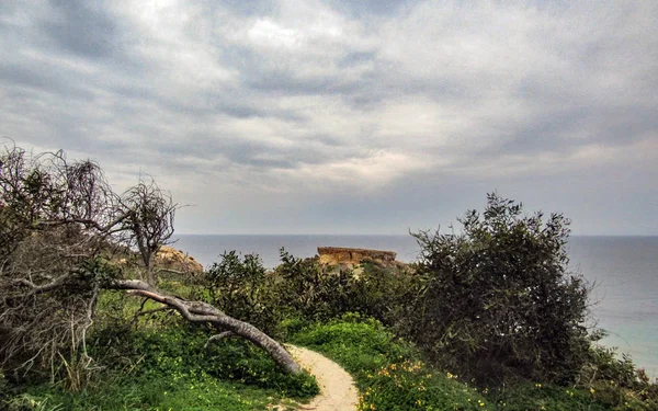 Hiking Trail Nearby Qarraba Natural Wonder Beautiful Landscape Gnejna Bay — Stock Photo, Image