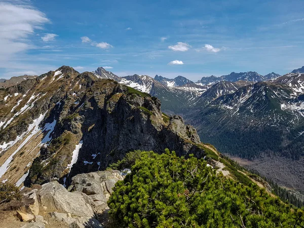 Splendida Vista Sul Parco Nazionale Tatra Con Montagne Nella Soleggiata — Foto Stock