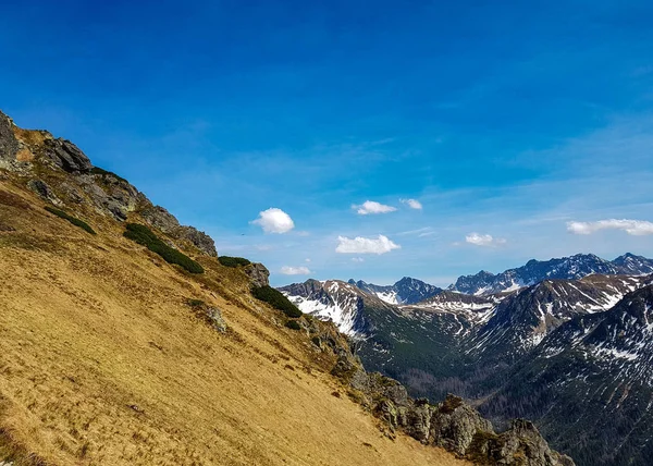 Bellissimo Paesaggio Del Parco Nazionale Tatra Con Montagne Nella Soleggiata — Foto Stock