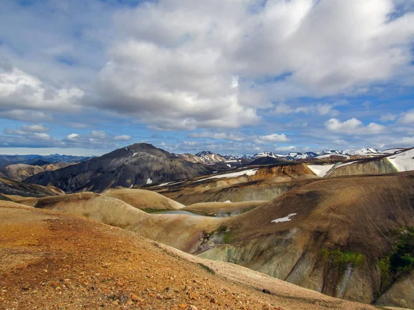 Πανοραμική θέα στη γραφική ορεινή περιοχή του Landmannalaugar γεωθερμική περιοχή, Fjallabak φύση αποθεματικό στην κεντρική Ισλανδία — Φωτογραφία Αρχείου