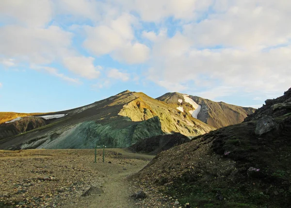 Riolit Vulkanikus Hegyek Landmannalaugar Laugavegur Fjallabak Nature Reserve Izland — Stock Fotó