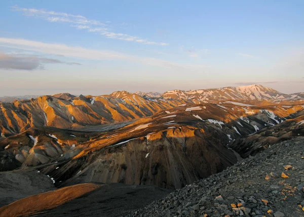 Πανοραμική Θέα Στην Πιο Απομακρυσμένη Τουριστική Προορισμού Landmannalaugar Geothemal Περιοχή — Φωτογραφία Αρχείου