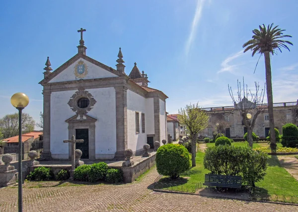 Λευκή Εκκλησία Της Camino Πορτογαλικά Παράκτια Τρόπο Τρόπο Saint James — Φωτογραφία Αρχείου