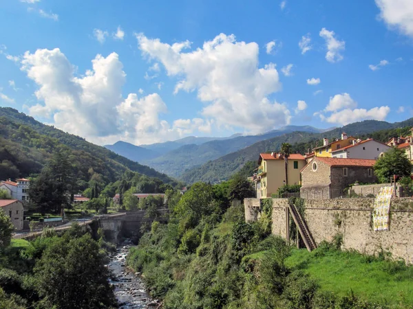 Prats Mollo Preste Vista Panorámica Ciudad Fortificada Medieval Orilla Izquierda —  Fotos de Stock