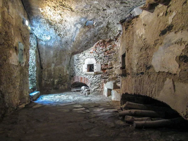 Ściany Wewnątrz Pomnika Fort Lagarde Prats Mollo Preste Pireneje Orientalne — Zdjęcie stockowe