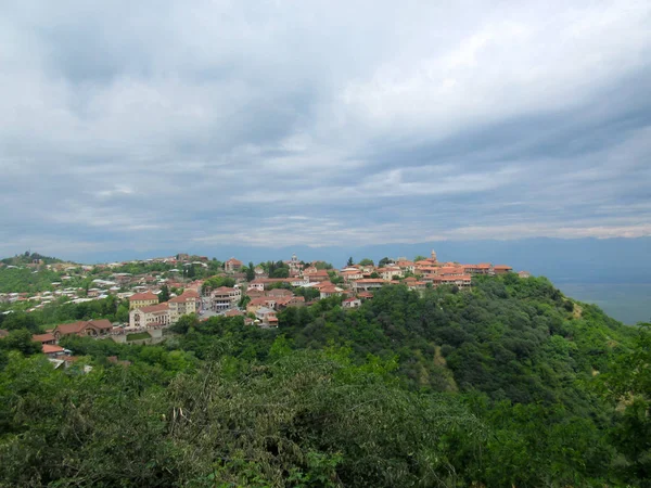 Kakheti Georgia Ciudad Sighnaghi Rodeada Muralla Defensiva Con Torres Puertas —  Fotos de Stock