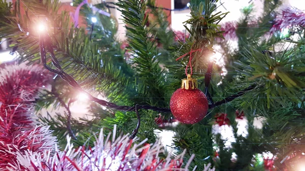 Primo Piano Delle Decorazioni Dell Albero Natale — Foto Stock