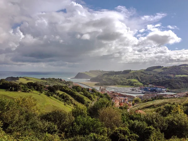 Paisagem Épica Costa Marítima Zumaia Pais Basco Com Céu Dramático — Fotografia de Stock