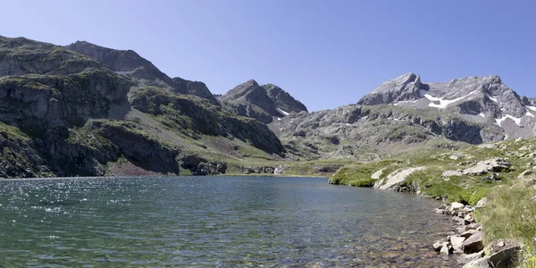 Lac Col Arratille Francia Pireneusokban Hegyi Cauterets Közelében Francia Spanyol — Stock Fotó