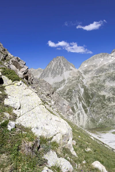 Mountain landscape of The Pyrenees mountain range near the town of Cauterets, national park Pyrenees, France, Europe