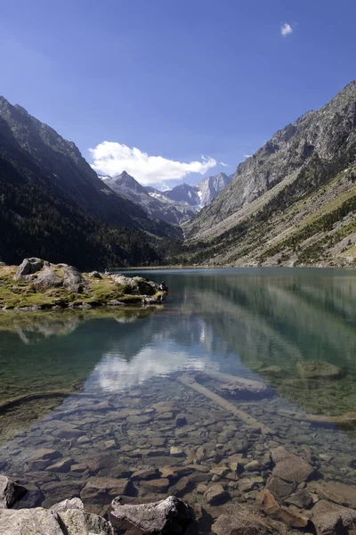 Lago Gaube Los Pirineos Franceses Con Hermoso Paisaje Montaña Día — Foto de Stock