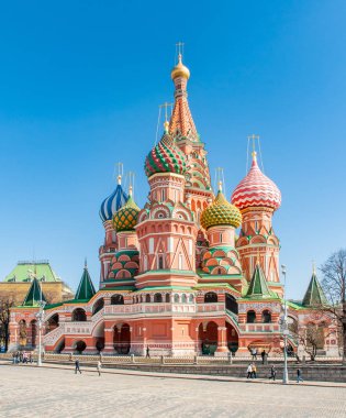 Moskova / Rusya - 10 Mart 2009 - renkli şefaat Katedrali Saint Basils, Moskova - Rusya