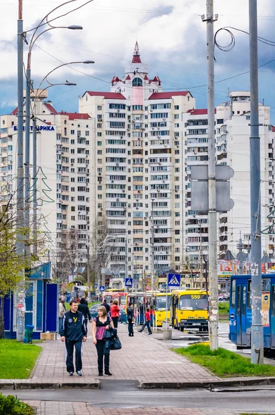 Kiev Ucrânia Abril 2012 Uma Visão Distrito Obolon Kiev Ucrânia — Fotografia de Stock