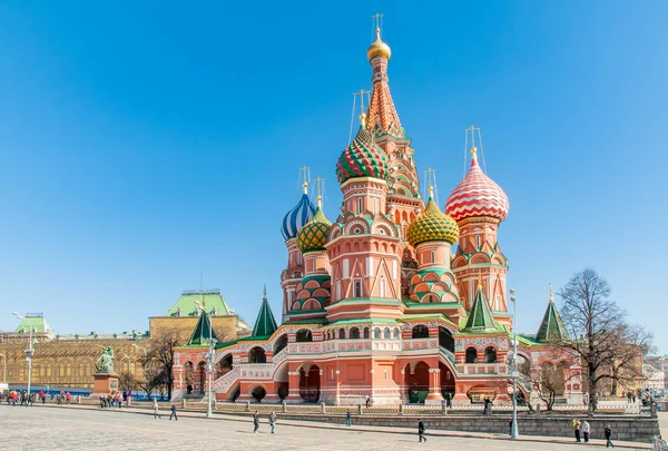 Moscow Russia March 2009 Colorful Intercession Cathedral Saint Basils Moscow — Stock Photo, Image