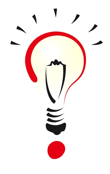 Een Lamp Die Als Een Idee Een Vraagteken Symboliseren Het — Stockvector