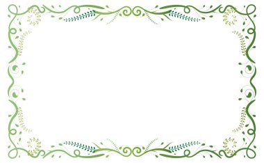 Yeşil klasik antika çerçeve çiçek beyaz arka plan üzerinde. Tatil, kutlamalar veya mutlu olaylar için kullanılmak üzere