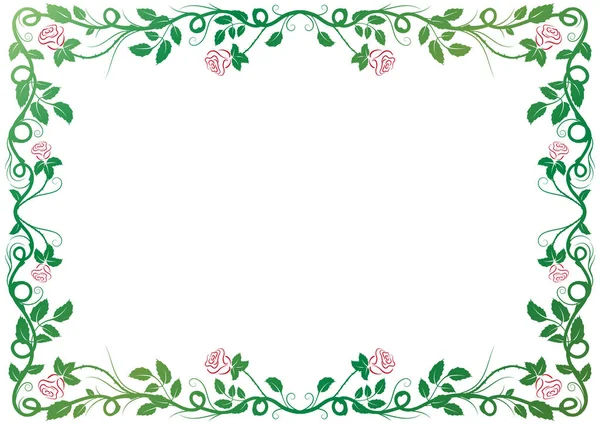 Classical Antique Decorative Frame Pink Roses White Background Used Holidays — Stock Vector