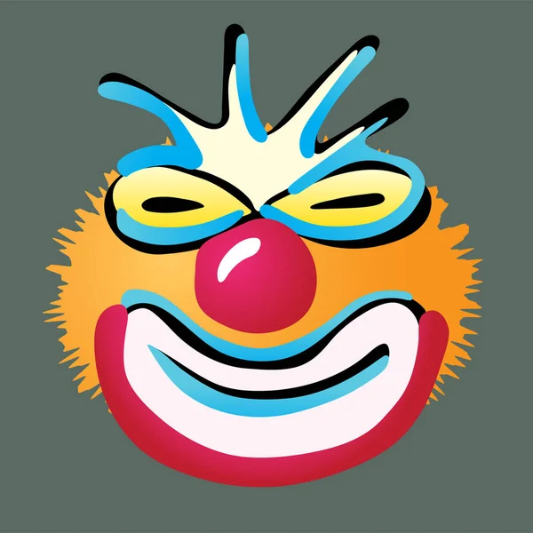Цветная Плохая Клоунская Маска Вызывающая Коулрофобию Страх Перед Клоунами — стоковый вектор