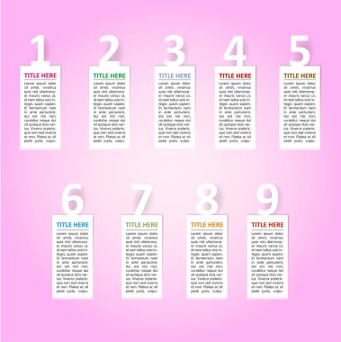 Infographic için beyaz numaralı dikey etiket kümesi