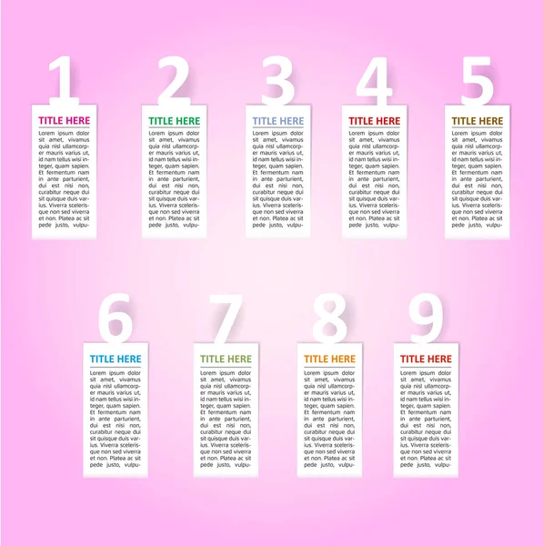 Infographic için beyaz numaralı dikey etiket kümesi