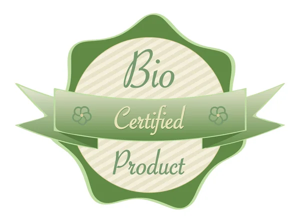 Etikett Oder Etikett Zertifiziertes Bio Produkt Grüne Und Beige Farben — Stockvektor