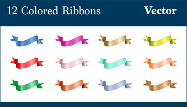 On iki renkli klasik afiş kümesi