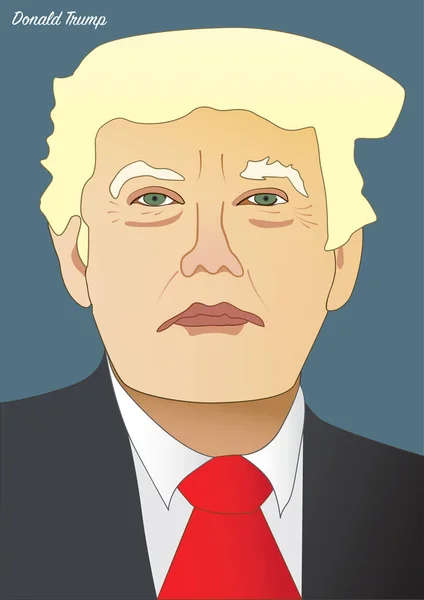 Retrato Vetorial Donald Trump Presidente Dos Estados Unidos —  Vetores de Stock