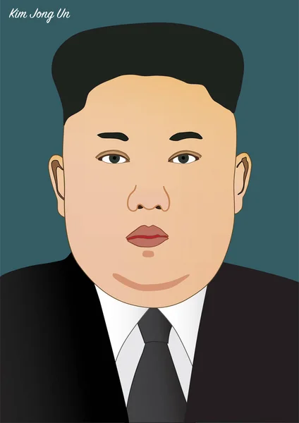 Vektorporträt Des Nordkoreanischen Machthabers Kim Jong — Stockvektor