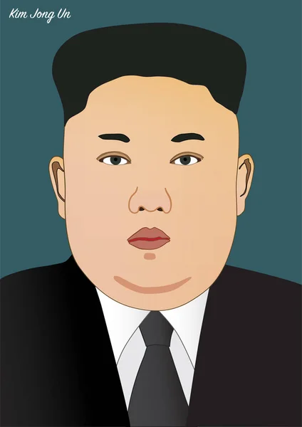 Retrato Vetorial Kim Jong Líder Coreia Norte — Vetor de Stock