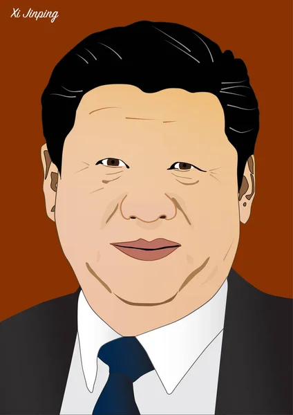 Kiev Ukrayna Ekim 2017 Vektör Portresi Jinping Çin Komünist Partisi — Stok Vektör