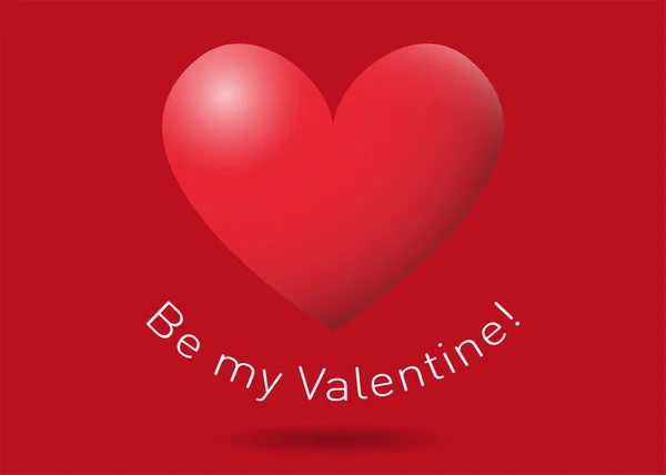 Red San Valentine Heart Red Background Text Valentine — Stock Vector