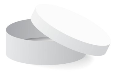 Gölge beyaz arka plan üzerine açık yuvarlak beyaz kutu