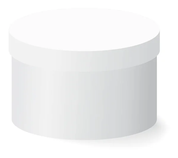Fermer Haute Boîte Ronde Blanche Avec Ombre Sur Fond Blanc — Image vectorielle